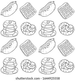 Dessert pattern set, Vector Illustration,