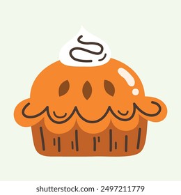Dessert piece delicious cake illustration.