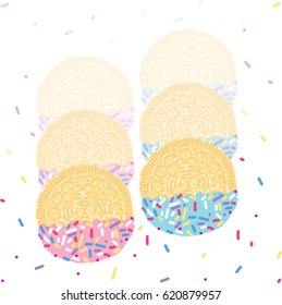 Dessert pink blue cookie