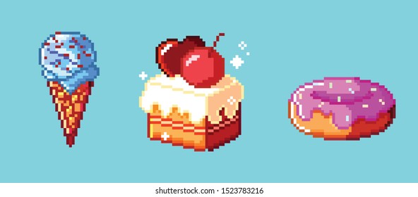 Dessert Pixel Food donut cake ice-cream yum 8bit