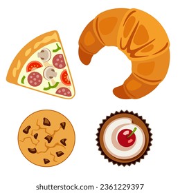 Dessert pizza cake biscuits croissant