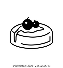 Dessert or Pudding Icon, True Black Icon