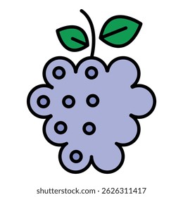 Dessert raspberry icon. Outline dessert raspberry vector icon color flat isolated