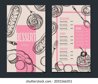 Dessert Restaurant Menu Template Design