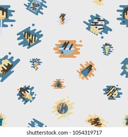 Dessert Seamless Pattern with Modern Flat Elements for Candy Shop, Birthday and Romantic Events. Clean Work. Vector. Retro Color