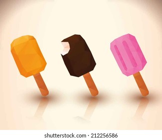 Dessert set Low-poly triangular style