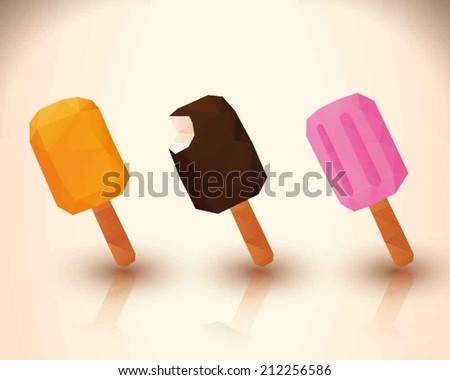 Dessert set Low-poly triangular style
