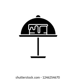 Dessert shop black icon, vector sign on isolated background. Dessert shop concept symbol, illustration 