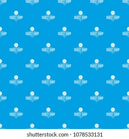 Dessert shop pattern vector seamless blue repeat for any use