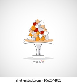 dessert snack in cake stand,stock vector illustration