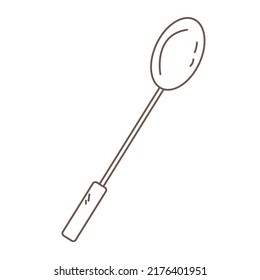 cuchara de postre en doodle. vajilla para comer