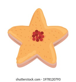 dessert star cookie isolated style