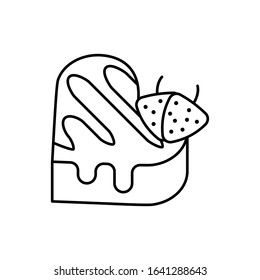 Dessert, strawberries, heart, romance icon. Simple line, outline vector elements of breakfast with love icons for ui and ux, website or mobile application