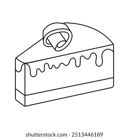 Dessert, sweet, bakery, delicious slice of cake vector design