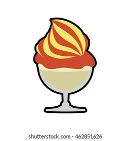 Dessert and sweet concept represented by cup of ice cream icon. Isolated and flat illustration