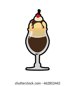 Dessert and sweet concept represented by cup of ice cream icon. Isolated and flat illustration
