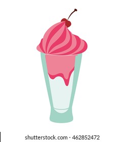 Dessert and sweet concept represented by cup of ice cream icon. Isolated and flat illustration