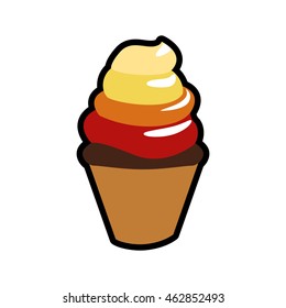 Dessert and sweet concept represented by cone of ice cream icon. Isolated and flat illustration