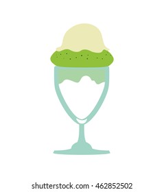 Dessert and sweet concept represented by cup of ice cream icon. Isolated and flat illustration