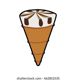 Dessert and sweet concept represented by cone of ice cream icon. Isolated and flat illustration