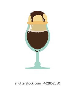 Dessert and sweet concept represented by cup of ice cream icon. Isolated and flat illustration