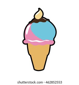 Dessert and sweet concept represented by cone of ice cream icon. Isolated and flat illustration