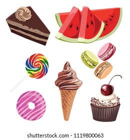 Dessert sweet food vector drawing