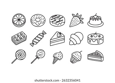 Dessert and Sweet icon Vector on white background.