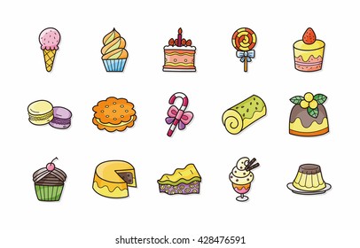 Dessert and sweets icons set,eps10