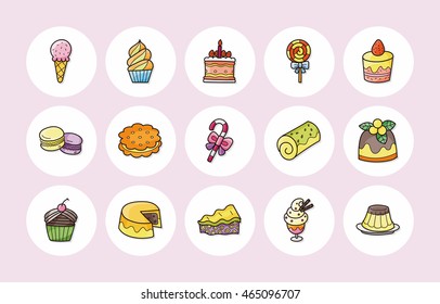 Dessert and sweets icons set,eps10