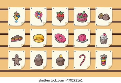 Dessert and sweets icons set,eps10