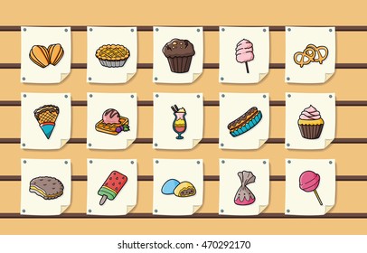 Dessert and sweets icons set,eps10