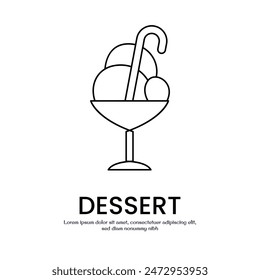 dessert thin outline icon vector design good for web or mobile app