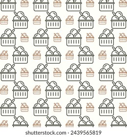 Dessert trendy multicolor repeating pattern vector illustration background