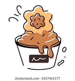 Dessert vector in doodle style, showcasing a variety of delicious bakery items and sugary desserts