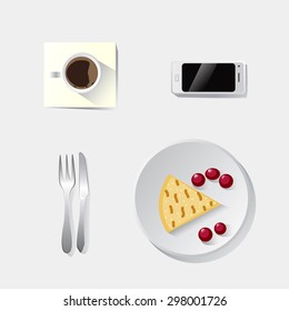  Dessert. Vector flat illustration