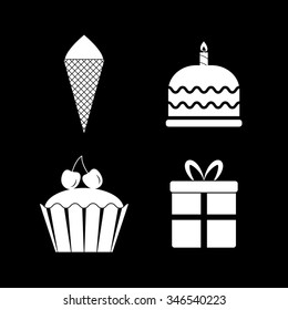 dessert vector icon set