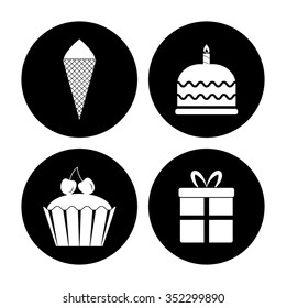 dessert vector icon set