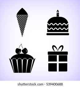 dessert  vector icon set
