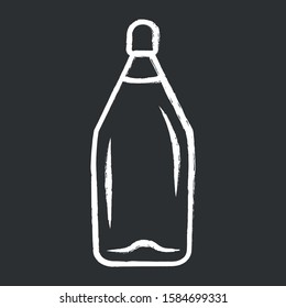 Dessert wine service chalk icon. Alcohol beverage. Bottle with cork. Sweet aperitif drink. Bar, restaurant, winery. Party, holiday beverage. Celebration. Isolated vector chalkboard illustration