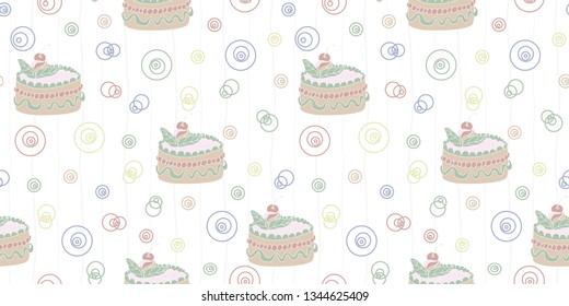 desserts and abstract elements seamless pattern vector