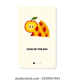 Desserts or apple pie flat icon. Apple pie, bakery isolated. Sweet food, cuisine, menu concept. Vector illustration symbol elements for web design