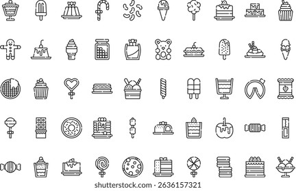 Desserts and candies icons icons Simple vector icon. Illustration symbol design template for web mobile UI element. 
