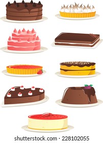 Desserts cartoon illustration icons