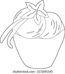 Desserts coloring book, vector illustration