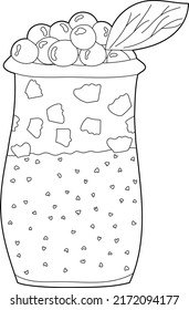 Libro de coloreado de postres, ilustración vectorial