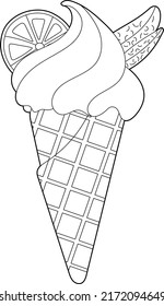 Libro de coloreado de postres, ilustración vectorial