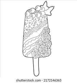 Desserts coloring book, vector illustration