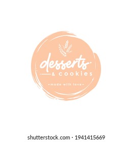 Desserts And Cookies Logo, Icon, Modern Dessert Shop Logo Design Vector Illustration