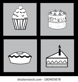 desserts design over gray background vector illustration  